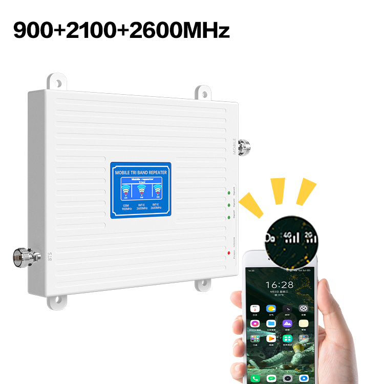 2G/3G/4G Tri-Band Mobile Signal Booster 900/1800/2100Mhz Repeater Amplifiers for GSM LTE 5G Networks